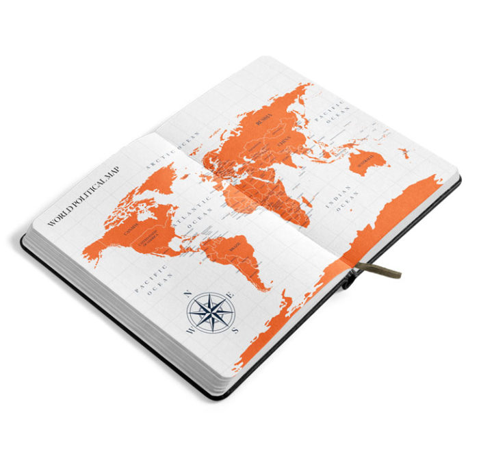 JetBook Agenda Preview Maps gold